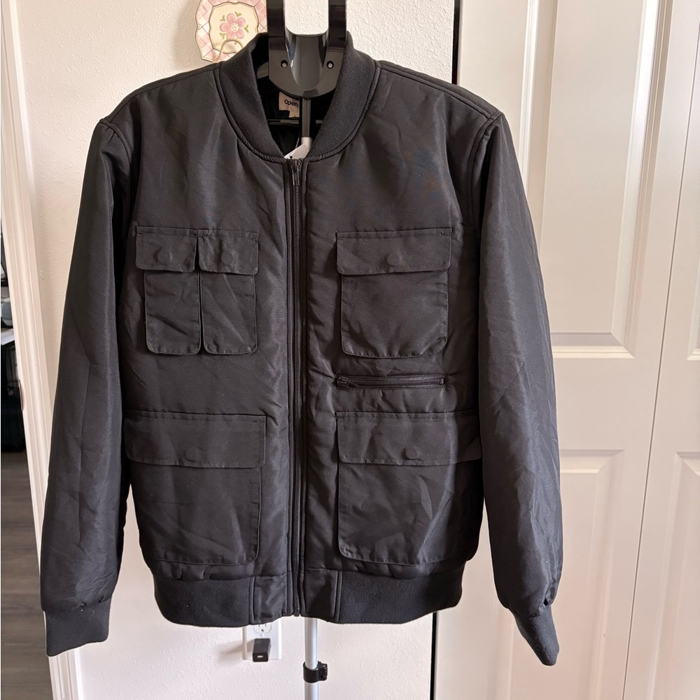 NWOT! Classic Black Bomber Jacket
